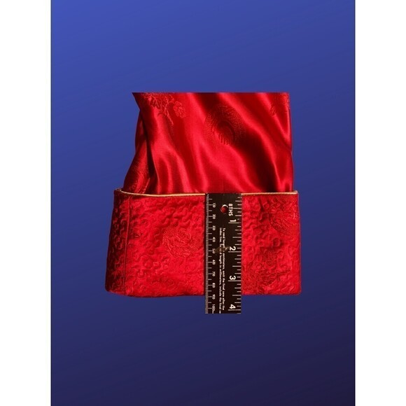 UNBRANDED Hong Kong Silk Evening Jacket, GOLD BROCADE/RED JACQUARD, Size L, EUC - Picture 11 of 13